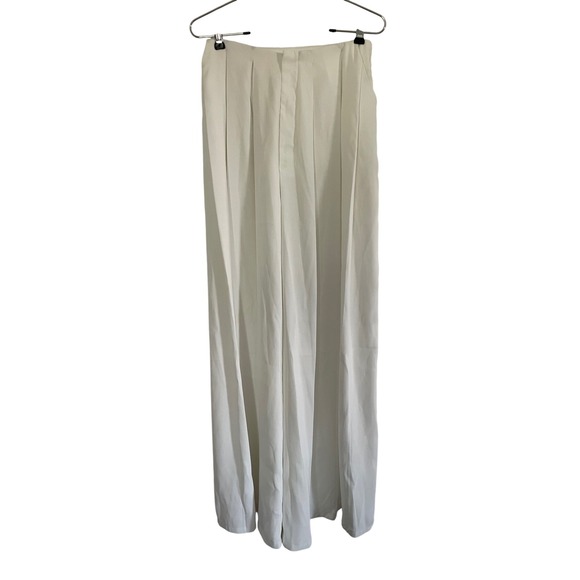 Commense Pants - Commense Wide Leg Trousers White Pleated High Waist Women XS Minimalist Chic